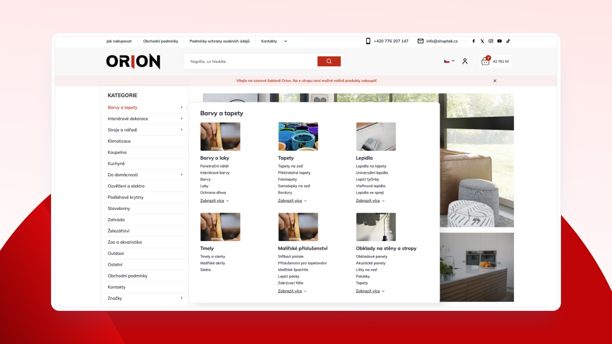 Šablóna Orion submenu